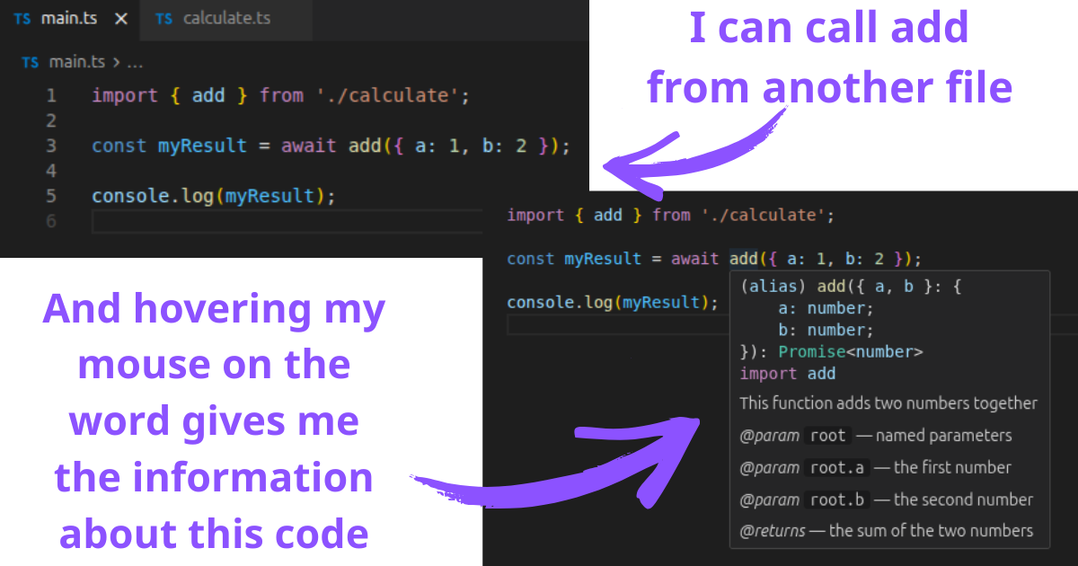 Interlinked code and the editor helping you